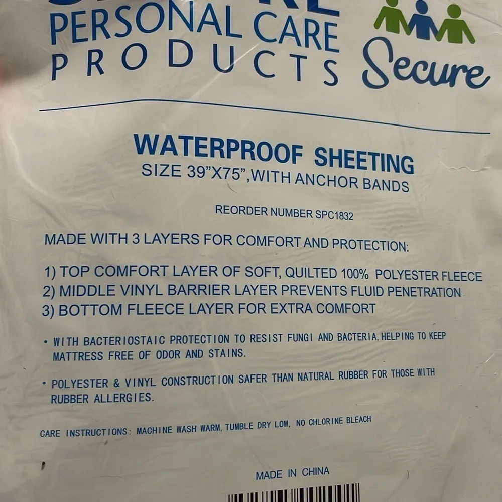 NWT Twin Size Waterproof Mattress Protector 39”X75” With Anchor Bands